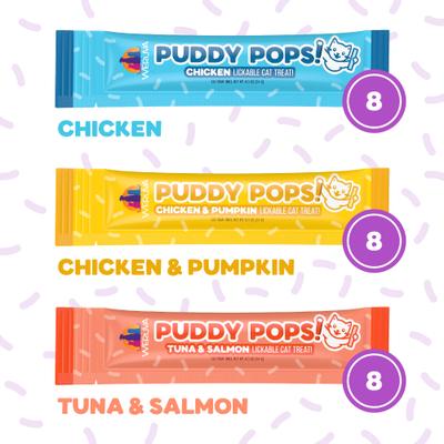 Show full view: Weruva Puddy Pops Variety Pack Lickable Cat Treat, 24 count slide 6 of 11