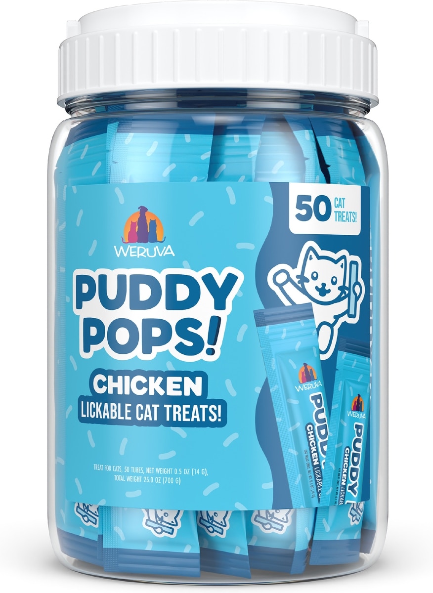 WERUVA Puddy Pops Chicken Grain-Free Lickable Cat Treats, 0.5-oz