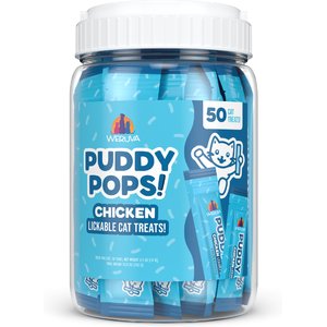 Weruva Puddy Pops Chicken Grain-Free Lickable Cat Treats, 0.5-oz tube, 50 count