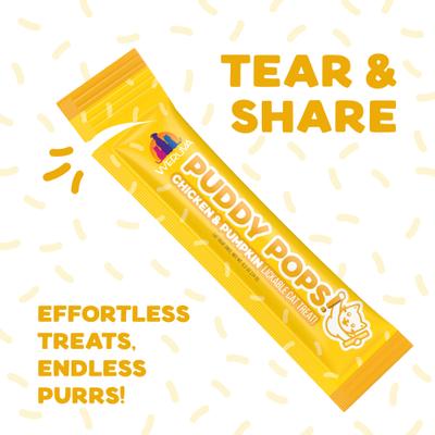 Show full view: Weruva Puddy Pops Chicken & Pumpkin Grain-Free Lickable Cat Treats, 0.5-oz tube, 50 count slide 4 of 11