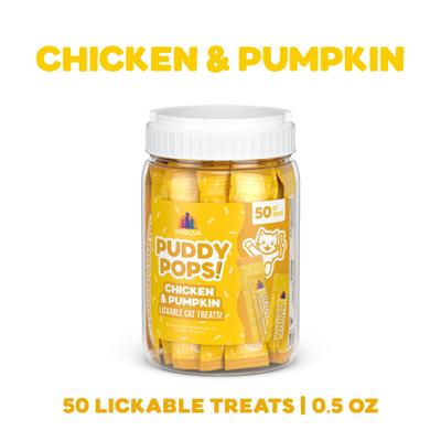 Show full view: Weruva Puddy Pops Chicken & Pumpkin Grain-Free Lickable Cat Treats, 0.5-oz tube, 50 count slide 3 of 11