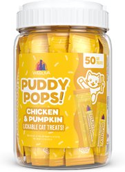 Weruva Puddy Pops Chicken & Pumpkin Grain-Free Lickable Cat Treats, 0.5-oz tube, 50 count