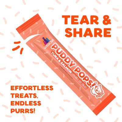 Show full view: Weruva Puddy Pops Tuna & Salmon Grain-Free Lickable Cat Treats, 0.5-oz tube, 50 count slide 4 of 11