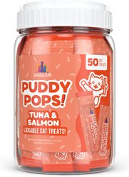 Weruva Puddy Pops Tuna & Salmon Grain-Free Lickable Cat Treats, 0.5-oz tube, 50 count