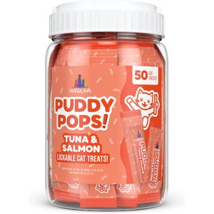 Weruva Puddy Pops Tuna & Salmon Grain-Free Lickable Cat Treats, 0.5-oz tube, 50 count