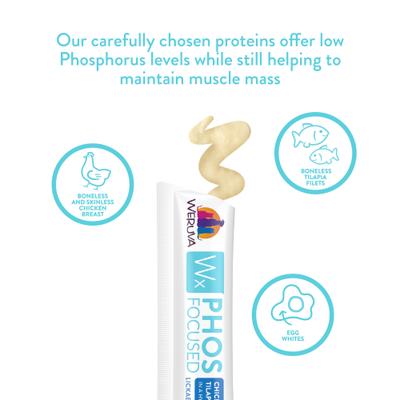 Show full view: Weruva Wx Phos Focused Chicken & Tilapia Formula Grain-Free Lickable Cat Treats, 0.5-oz tube, 50 count slide 4 of 9