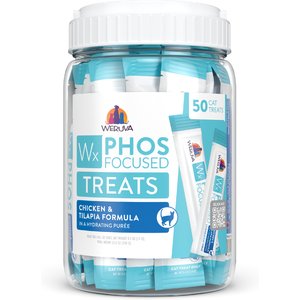 Weruva Wx Phos Focused Chicken & Tilapia Formula Grain-Free Lickable Cat Treats, 0.5-oz tube, 50 count