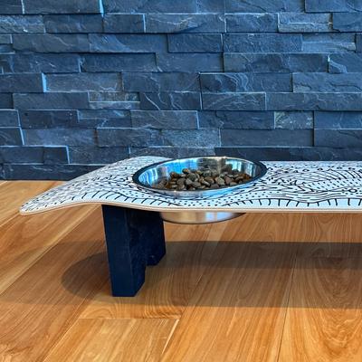 Show full view: Funky Flies Doodlescape SkateBowls Stainless Steel Elevated Dog Bowl, 3-cup slide 5 of 11