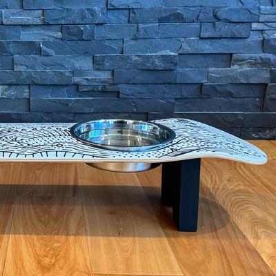 Show full view: Funky Flies Doodlescape SkateBowls Stainless Steel Elevated Dog Bowl, 3-cup slide 6 of 11