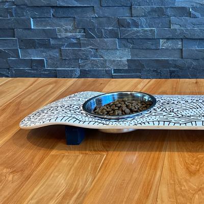 Show full view: Funky Flies Doodlescape SkateBowls Stainless Steel Elevated Cat Bowl, 3-cup slide 4 of 10