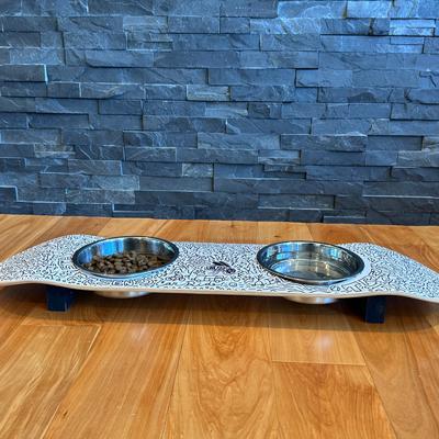 Show full view: Funky Flies Doodles SkateBowls Stainless Steel Elevated Cat Bowl, 3-cup slide 3 of 10