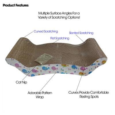 Show full view: PetRageous Designs Early Bird Corrugated W-Shaped Lounge Cat Scratcher slide 4 of 4