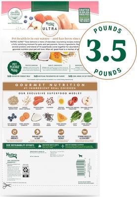 Show full view: Nutro Ultra Adult Toy Breed High Protein Trio of Proteins Chicken, Lamb & Salmon Dry Dog Food, 3.5-lb bag slide 3 of 11