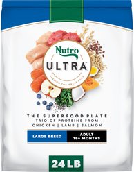 Nutro Ultra Adult Large Breed High Protein Trio of Proteins Chicken, Lamb & Salmon Dry Dog Food, 24-lb bag