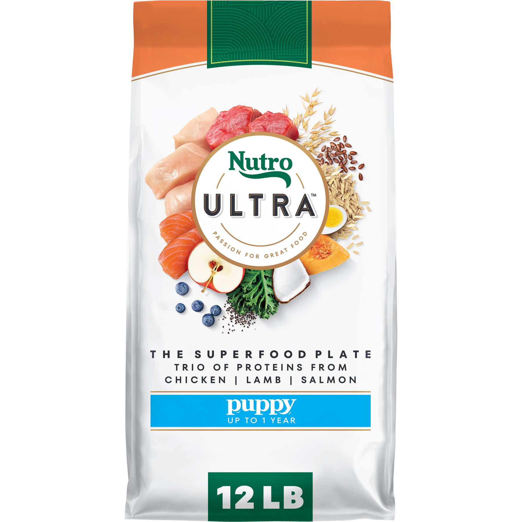 Nutro Ultra Puppy High Protein Trio of Proteins from Chicken, Lamb & Salmon Dry Dog Food, 12-lb bag