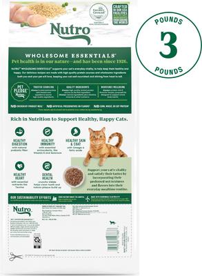 Show full view: Nutro Wholesome Essentials Chicken & Brown Rice Recipe Dry Cat Food, 3-lb bag slide 3 of 10