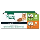 Nutro Perfect Portions Turkey & Chicken Variety Pack Grain-Free Soft Pate Wet Cat Food, 2.65-oz, case of 12 twin-packs