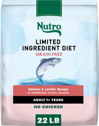 Nutro Limited Ingredient Diet Adult Sensitive Support with Real Salmon & Lentils Grain-Free Dry Dog Food, 22-lb bag