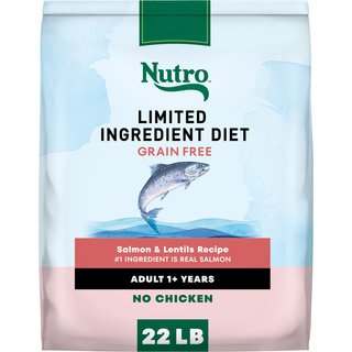 Nutro Limited Ingredient Diet Adult Sensitive Support with Real Salmon & Lentils Grain-Free Dry Dog Food, 22-lb bag slide 1 of 9