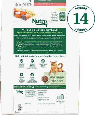 Show full view: Nutro Wholesome Essentials Salmon & Brown Rice Recipe Dry Cat Food, 14-lb bag slide 3 of 11