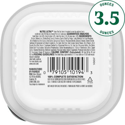 Show full view: Nutro Ultra Grain-Free Trio Protein Chicken, Lamb & Whitefish Pate with Superfoods Senior Wet Dog Food Trays, 3.5-oz tray, case of 24 slide 3 of 11