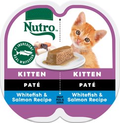 Nutro Perfect Portions Kitten Whitefish & Salmon Recipe Pate Wet Cat Food, 2.6-oz, case of 24 twin-packs