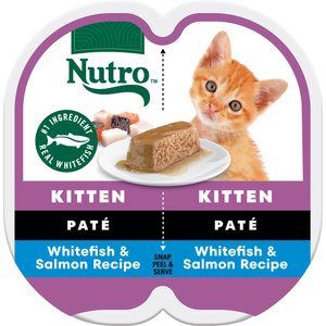 Nutro Perfect Portions Kitten Whitefish & Salmon Recipe Pate Wet Cat Food, 2.6-oz, case of 24 twin-packs