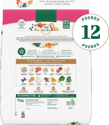 Show full view: Nutro Ultra Adult Small Breed High Protein Trio of Proteins Chicken, Lamb & Salmon Dry Dog Food, 12-lb bag slide 3 of 11