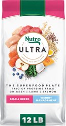 Nutro Ultra Adult Small Breed Weight Management High Protein Chicken, Lamb & Salmon Dry Dog Food, 12-lb bag
