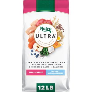 Nutro Ultra Adult Small Breed Weight Management High Protein Chicken, Lamb & Salmon Dry Dog Food, 12-lb bag