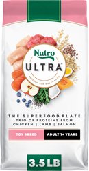 Nutro Ultra Adult Toy Breed High Protein Trio of Proteins Chicken, Lamb & Salmon Dry Dog Food, 3.5-lb bag