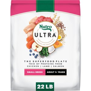 Nutro Ultra Adult Small Breed High Protein Trio of Proteins Chicken, Lamb & Salmon Dry Dog Food, 22-lb bag