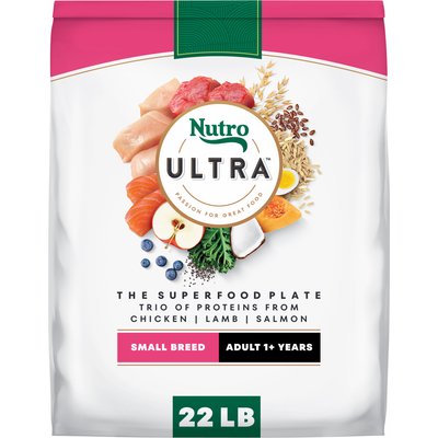 Nutro Nutro Ultra Adult Small Breed High Protein Trio of Proteins Chicken, Lamb & Salmon Dry Dog Food, 22-lb bag
