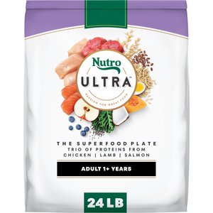 Nutro Ultra Adult High Protein Trio of Proteins Chicken, Lamb & Salmon Dry Dog Food, 24-lb bag