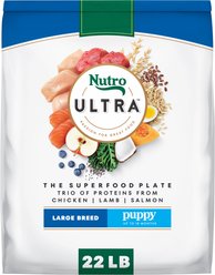 Nutro Ultra Puppy Large Breed High Protein Trio of Proteins Chicken, Lamb & Salmon Dry Dog Food, 22-lb bag slide 1 of 9