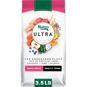 Nutro Ultra Adult Small Breed High Protein Trio of Proteins Chicken, Lamb & Salmon Dry Dog Food, 3.5-lb bag