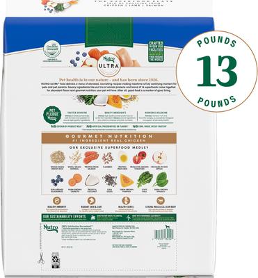 Show full view: Nutro Ultra Adult Large Breed High Protein Trio of Proteins Chicken, Lamb & Salmon Dry Dog Food, 13-lb bag slide 3 of 11