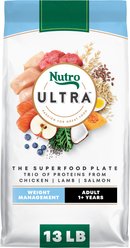 Nutro Ultra Adult Weight Management Chicken, Lamb & Salmon Recipe Dry Dog Food, 13-lb bag