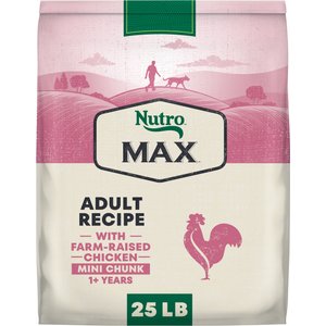 Nutro Max Adult Mini Chunks Farm-Raised Chicken Recipe Natural Dry Dog Food, 25-lb bag