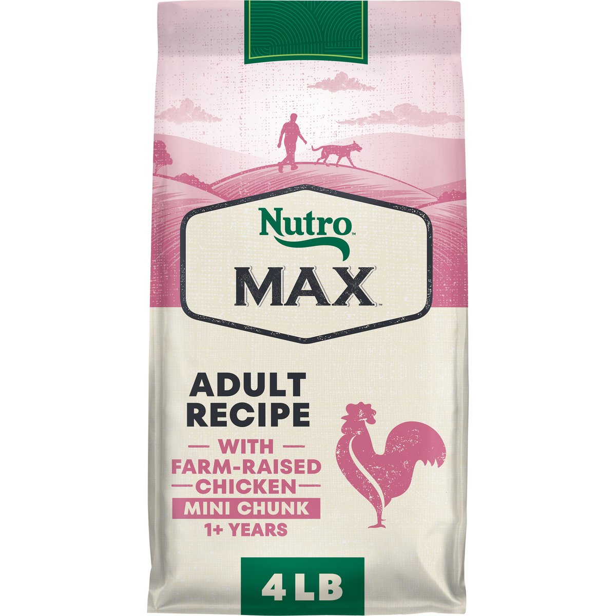 Nutro Max Adult Mini Chunks Farm-Raised Chicken Recipe Natural Dry Dog Food, 4-lb bag