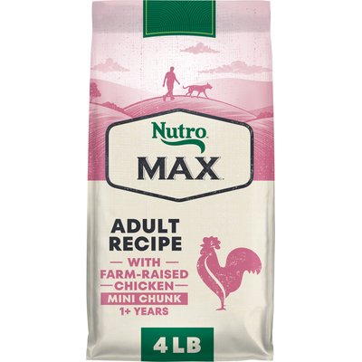 Nutro Nutro Max Adult Mini Chunks Farm-Raised Chicken Recipe Natural Dry Dog Food, 4-lb bag