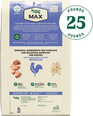 Show full view: Nutro Max Puppy Large Breed Farm-Raised Chicken Recipe Natural Dry Dog Food, 25-lb bag slide 3 of 10