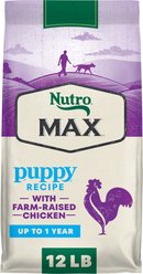Nutro Max Puppy Farm-Raised Chicken Recipe Natural Dry Dog Food, 12-lb bag