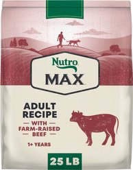 Nutro Max Adult Farm-Raised Beef Recipe Natural Dry Dog Food, 25-lb bag