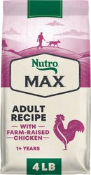 Nutro Max Adult Farm-Raised Chicken Recipe Natural Dry Dog Food, 4-lb bag