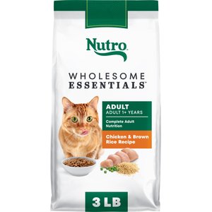 Nutro Wholesome Essentials Chicken & Brown Rice Recipe Dry Cat Food, 3-lb bag