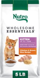 Nutro Wholesome Essentials Chicken & Brown Rice Recipe Kitten Dry Cat Food, 5-lb bag