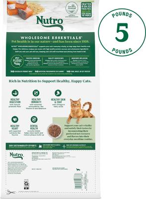 Show full view: Nutro Wholesome Essentials Salmon & Brown Rice Recipe Dry Cat Food, 5-lb bag slide 3 of 11