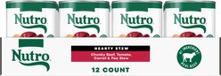 Nutro Hearty Stew Adult Chunky Beef, Tomato, Carrot & Pea Canned Wet Dog Food, 12.5-oz, case of 12