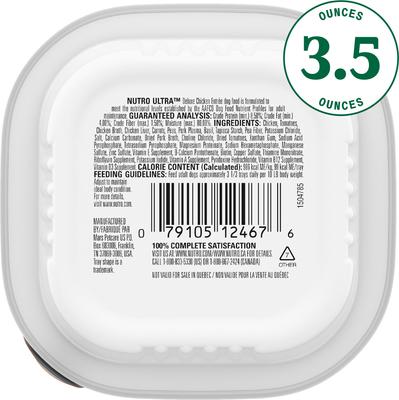 Show full view: Nutro Ultra Grain-Free Filets in Gravy Deluxe Chicken Entree Adult Wet Dog Food Trays, 3.5-oz, case of 24 slide 3 of 10